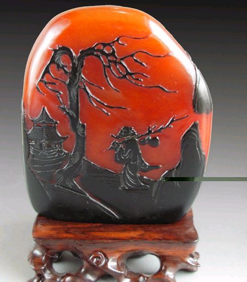 精品乌鸦皮寿山石 云游四方送底座(送证书) |精