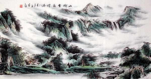 职业画家 李墨 山乡云起|职业画家 李墨 山乡云起拍卖|竞价|价格|交易-字画拍卖-华夏收藏网