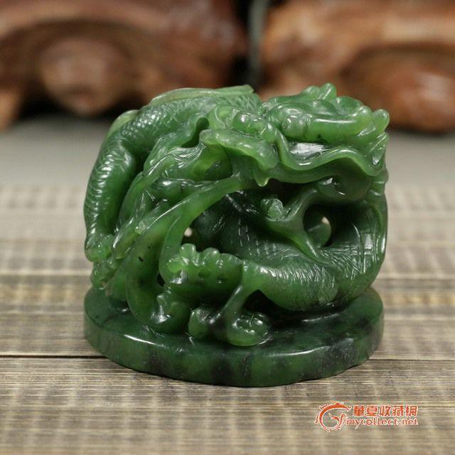 kiss精拍|包真和田碧玉精雕 腾龙玉玺 摆件送国