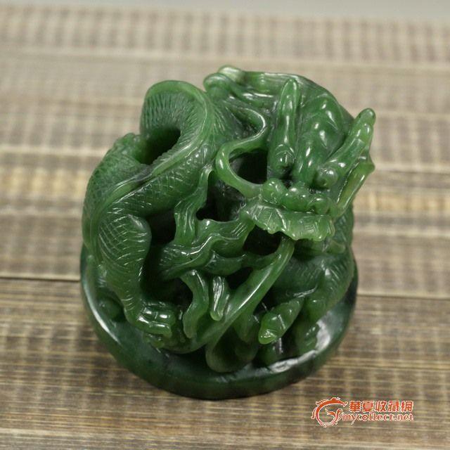 kiss精拍|包真和田碧玉精雕 腾龙玉玺 摆件送国