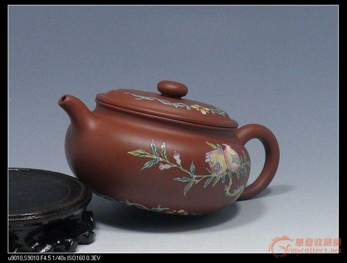 宜兴紫砂壶 中国工艺美术师杭同一手制 点彩描