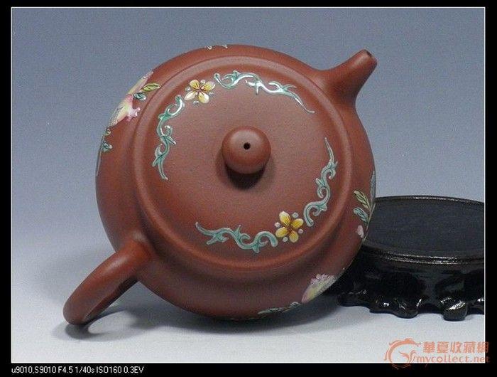 宜兴紫砂壶 中国工艺美术师杭同一手制 点彩描