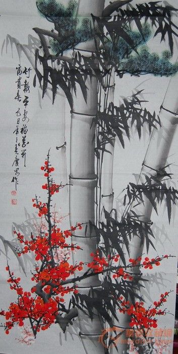 松竹梅岁寒三友图片;