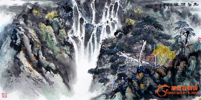 勾奇志山水画作品——《松壑涧泉》