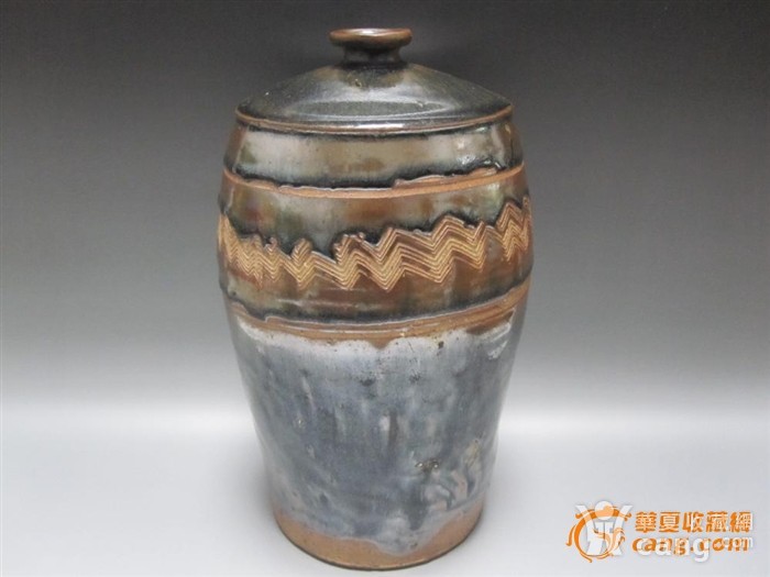 西夏灵武窑窑变釉水波纹梅瓶 - 当代 - 瓷器 - 华夏