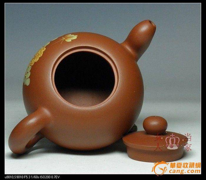 宜兴紫砂壶 国家级陈春燕手制 原矿小红泥 富贵花380CC图4
