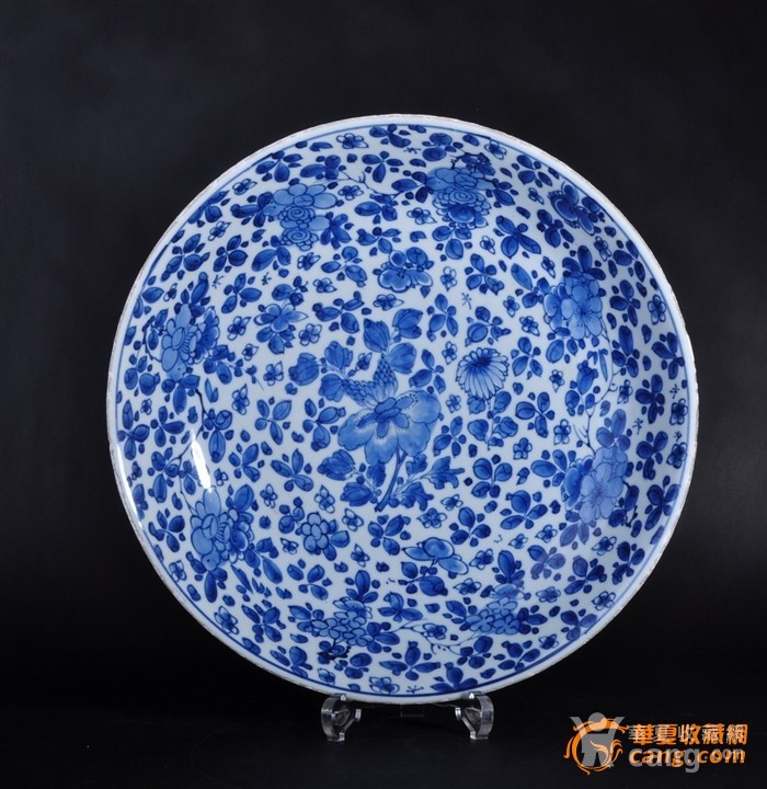 康熙精品------清康熙青花花卉大盘