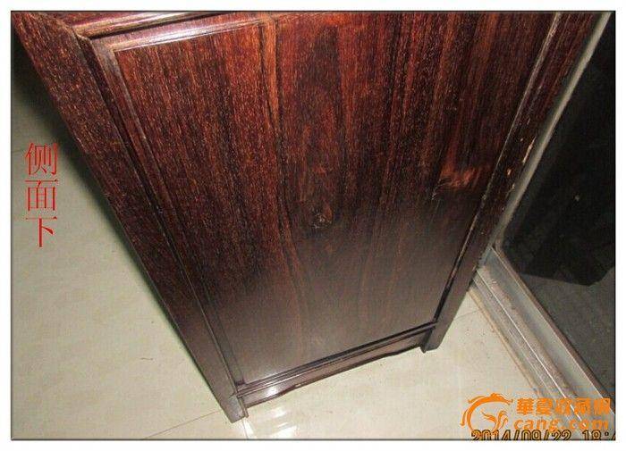清. 广做铲工四门双抽紫檀文房书柜图9