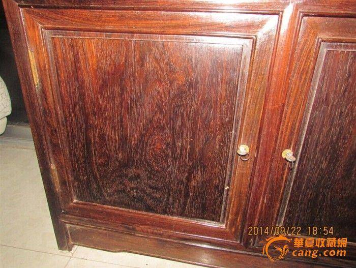 清. 广做铲工四门双抽紫檀文房书柜图10