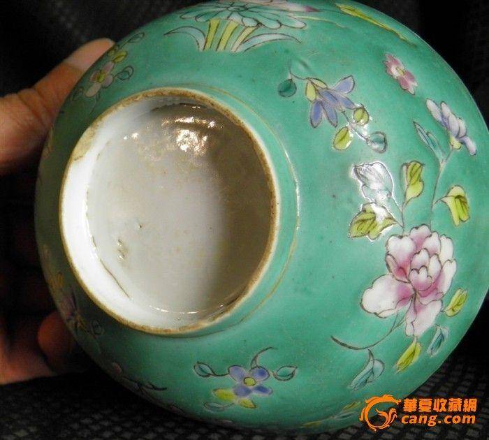 少有品种-清湖绿花卉碗,图2