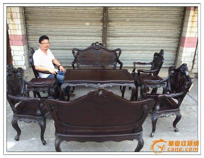 海派精雕九件套楠木家具【欢聚一堂】