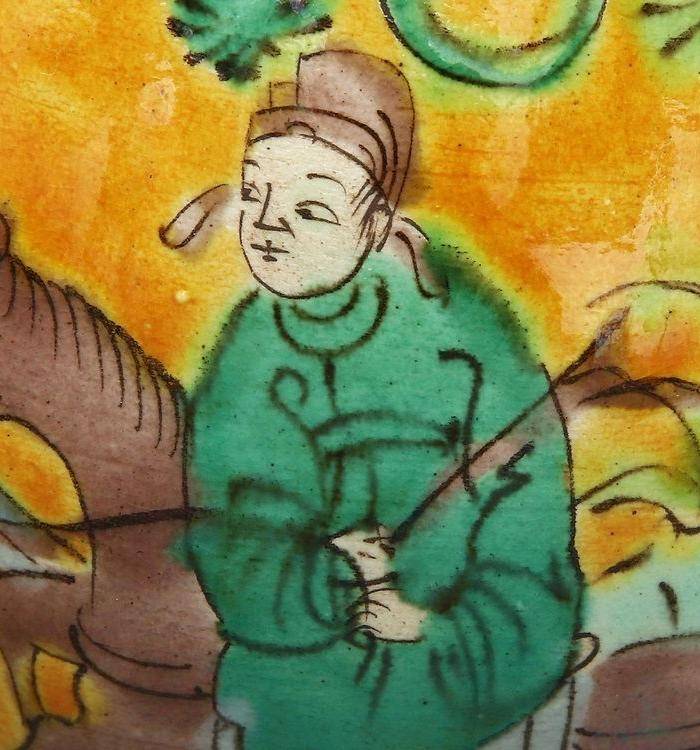 古代大明嘉靖年制款五彩人物故事纹玉壶春瓶全品精品!!图5