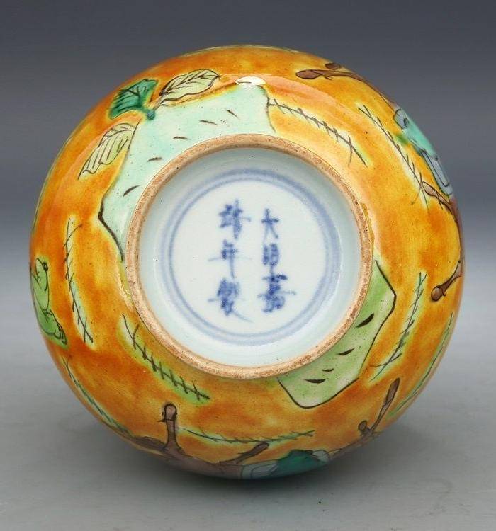 古代大明嘉靖年制款五彩人物故事纹玉壶春瓶全品精品!!图8