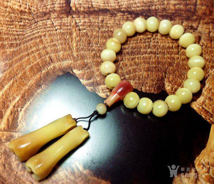 【HU】天然珍贵稀有材质大MAO骨辟邪佛珠手串!王者指骨坠饰!图5