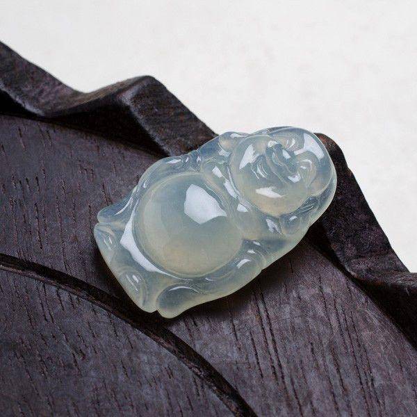 冰种起荧翡翠站立笑佛 3图4