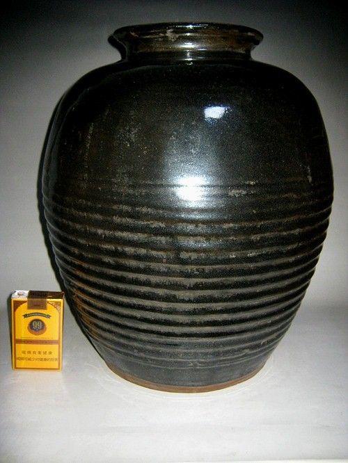 (联盟)罕见辽金满油滴黑釉大罐