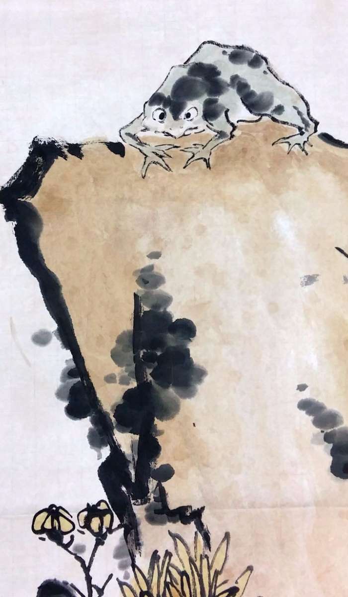 保真手绘名家潘天寿先生花鸟画立轴精品佳作!图3