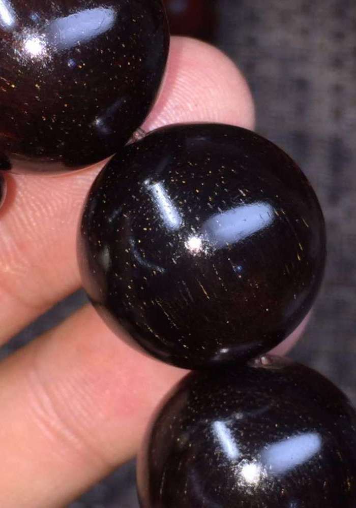 【文玩】老料紫檀加工上好佛珠一条