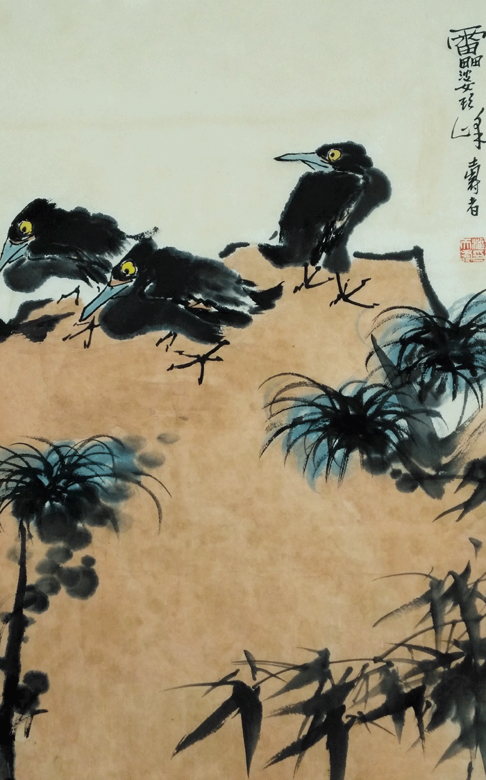 保真手绘名家潘天寿先生花鸟国画精品佳作!!图2