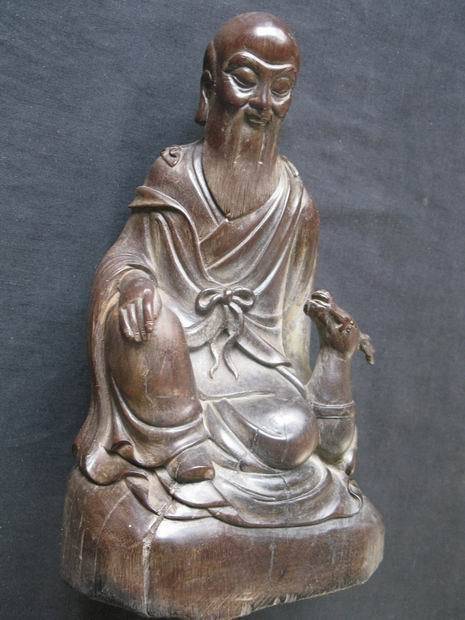 【木珍重器】清代老酸枝福绿寿星图2