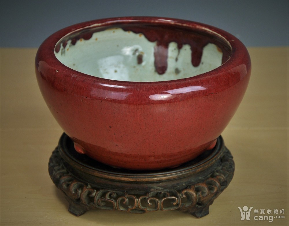 【欧美回流【极美品】清中期郎窑红釉钵式香炉