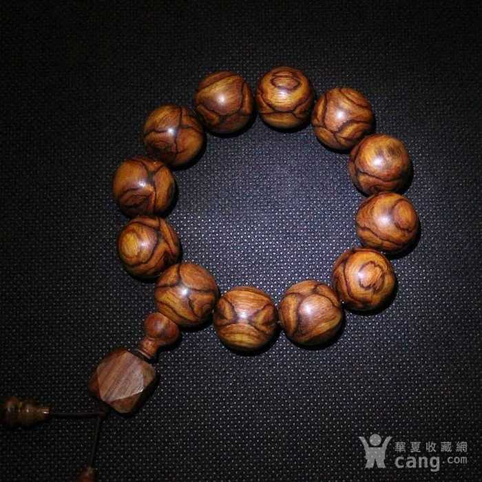 保真天然收藏级海南黄花梨虎皮纹全对眼鬼脸海黄2.0圆珠手串