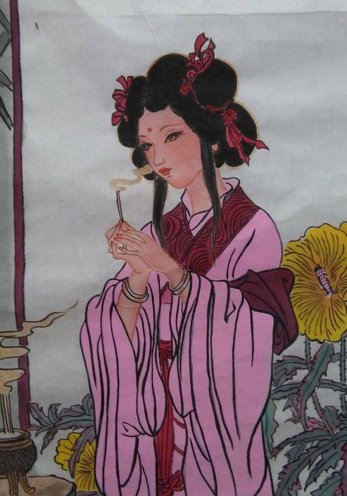 保真手绘名家陈大愚人物国画精品一幅!图2