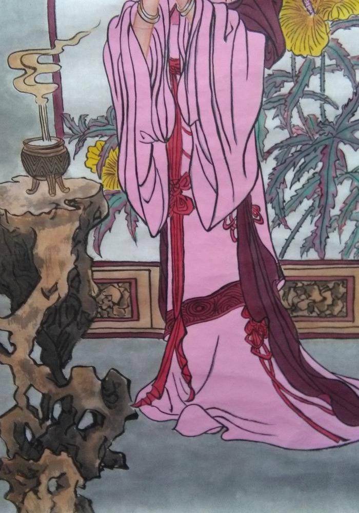 保真手绘名家陈大愚人物国画精品一幅!图4