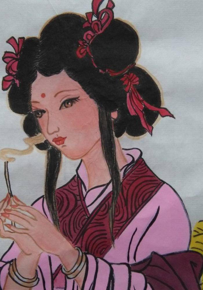 保真手绘名家陈大愚人物国画精品一幅!图5