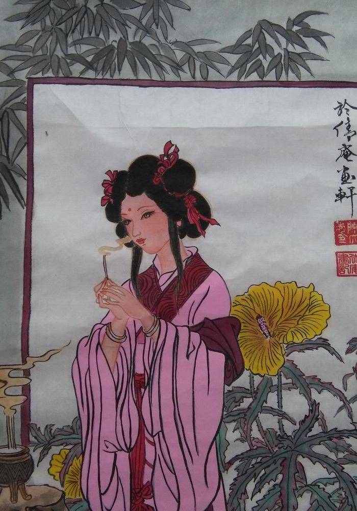 保真手绘名家陈大愚人物国画精品一幅!图7