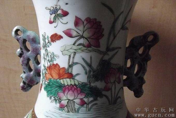 清代花鸟大花瓶图4