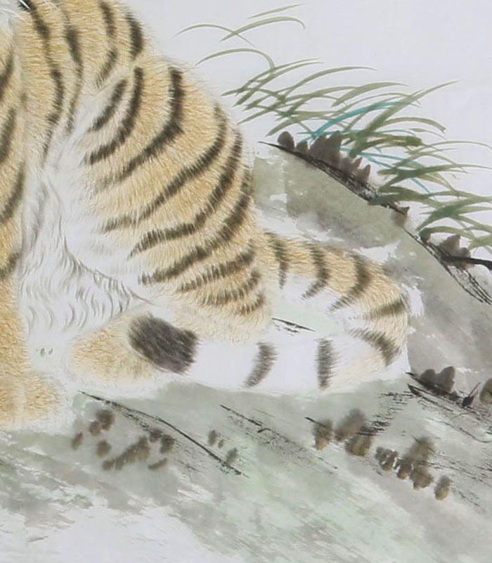 本人真迹 画虎名家 河南美协会员 王宏志 斗方 