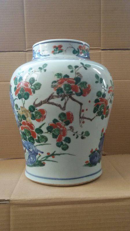 顺康青花五彩大罐图3