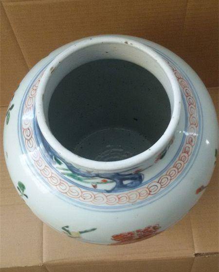 顺康青花五彩大罐图8