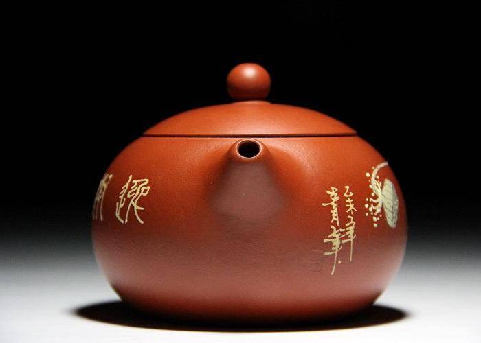 单芳 赵庄朱泥 彩绘西施壶图4