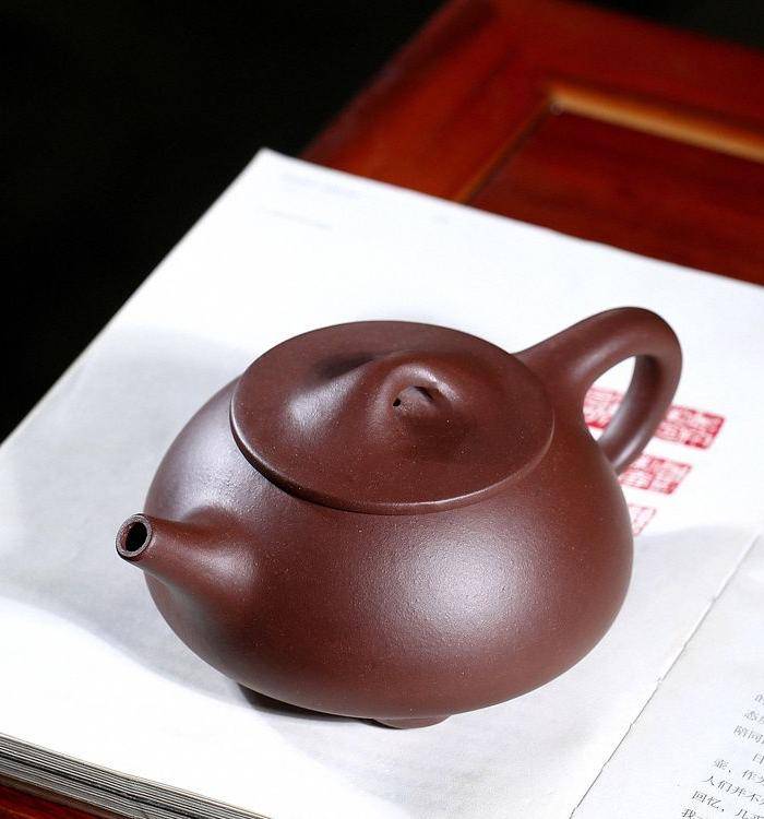 夏稳明紫泥石瓢壶图7
