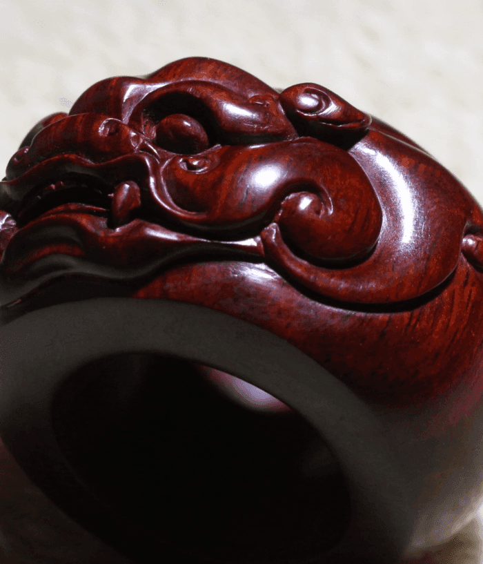 小叶紫檀名家精工 貔貅扳指 图2