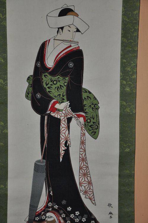 日本粉彩仕女画图6