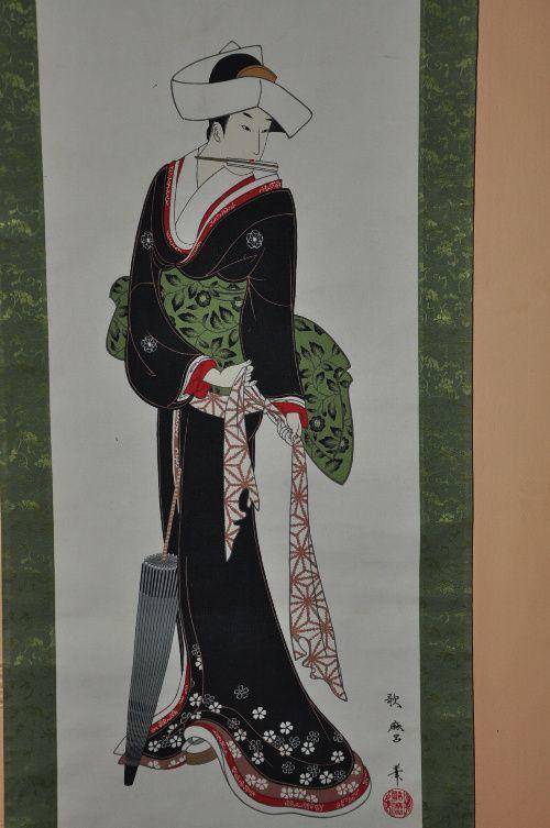 日本粉彩仕女画图8