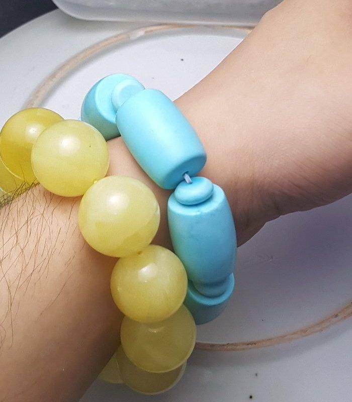 收藏品 61.48克原矿白花蜜蜡22mm圆珠手串图10