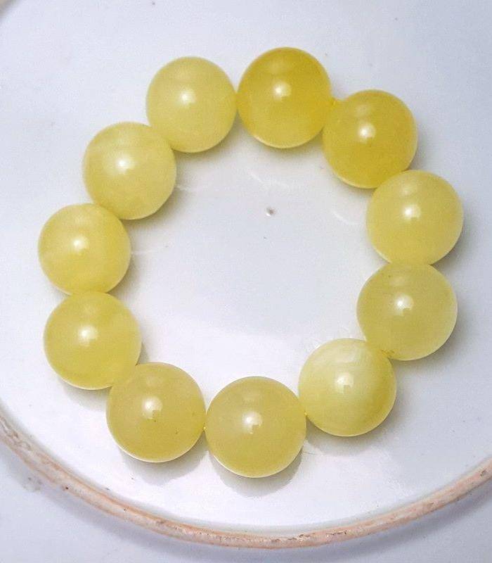 收藏品 61.48克原矿白花蜜蜡22mm圆珠手串图4