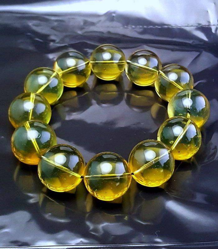 收藏品 56.01克保真多米尼加20mm3A级蓝珀圆珠图2