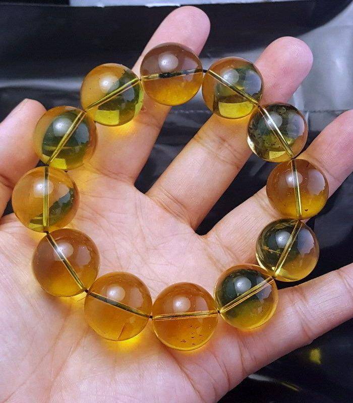 收藏品 56.01克保真多米尼加20mm3A级蓝珀圆珠图4