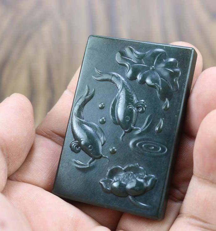 和田玉精雕 连年有余 牌子,有权威鉴定证书!超低一口价!图6