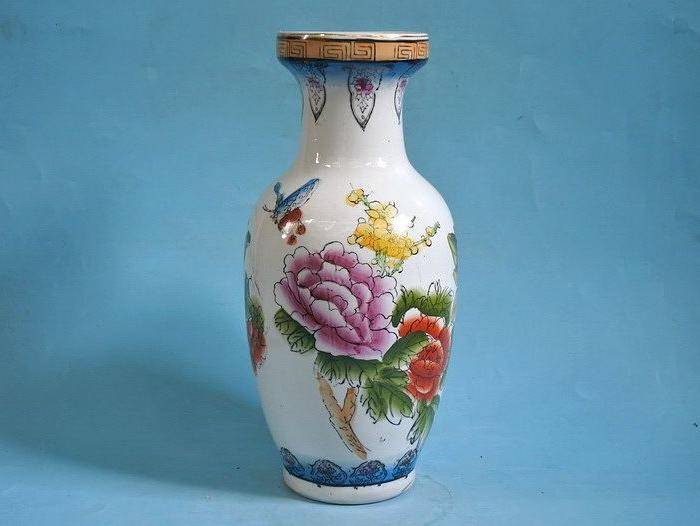 老厂货, 孔雀牡丹 花瓶图2