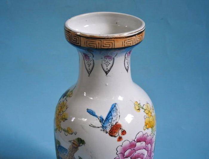 老厂货, 孔雀牡丹 花瓶图5
