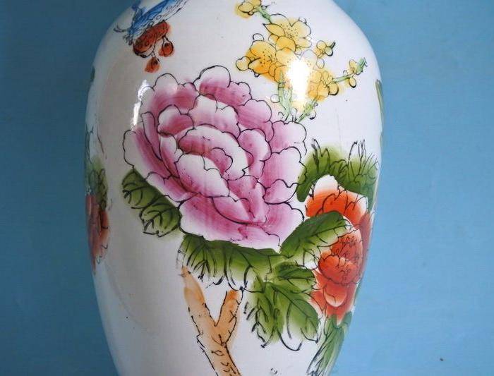 老厂货, 孔雀牡丹 花瓶图9
