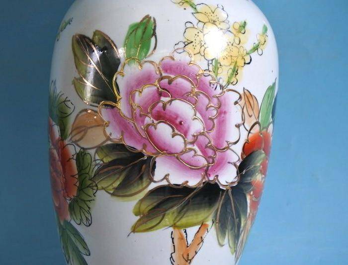 老厂货, 孔雀牡丹 花瓶图10