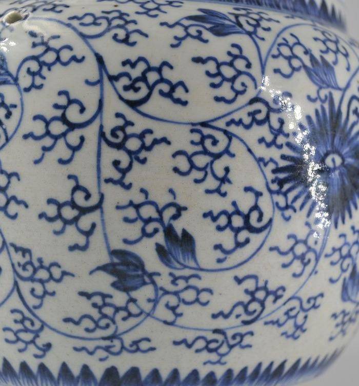清雍正青花莲花纹粥罐图6