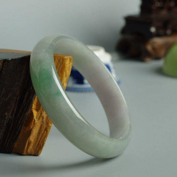 冰绿翡翠平安手镯 58mm 10JH06图5
